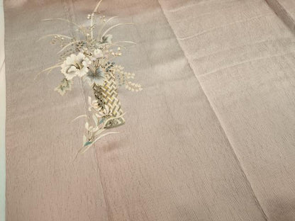 平和屋着物●訪問着 杢目絞り 陶器枝花文 暈し染め 金彩 正絹 逸品 CAAR6541ze