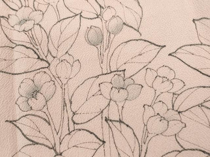 平和屋着物●訪問着 手描き 枝花文 鬼しぼ縮緬 正絹 逸品 CAAR6553ze