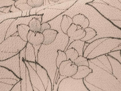 平和屋着物●訪問着 手描き 枝花文 鬼しぼ縮緬 正絹 逸品 CAAR6553ze