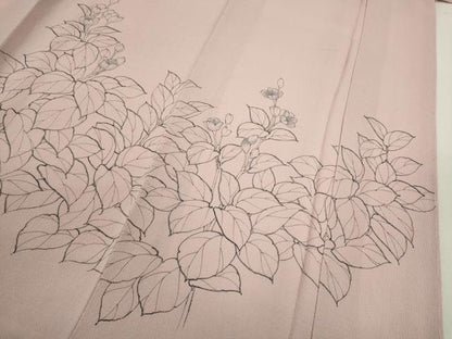 平和屋着物●訪問着 手描き 枝花文 鬼しぼ縮緬 正絹 逸品 CAAR6553ze