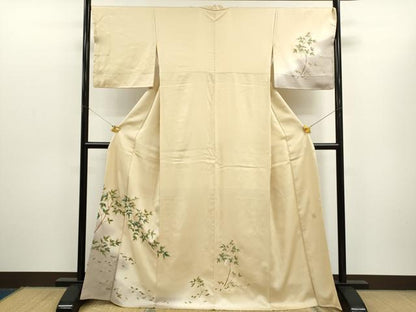 平和屋着物●漆工芸作家 金森一博 訪問着 草木文 暈し染め 金彩 正絹 逸品 CAAR6555ze