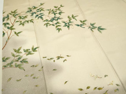 平和屋着物●漆工芸作家 金森一博 訪問着 草木文 暈し染め 金彩 正絹 逸品 CAAR6555ze