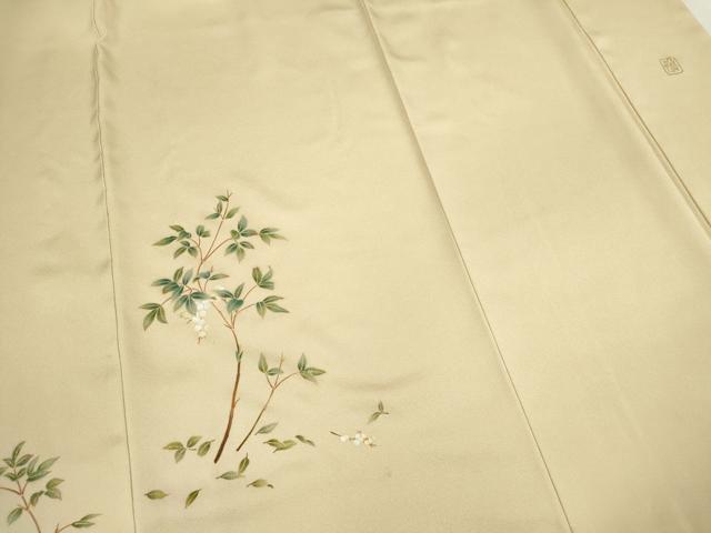 平和屋着物●漆工芸作家 金森一博 訪問着 草木文 暈し染め 金彩 正絹 逸品 CAAR6555ze