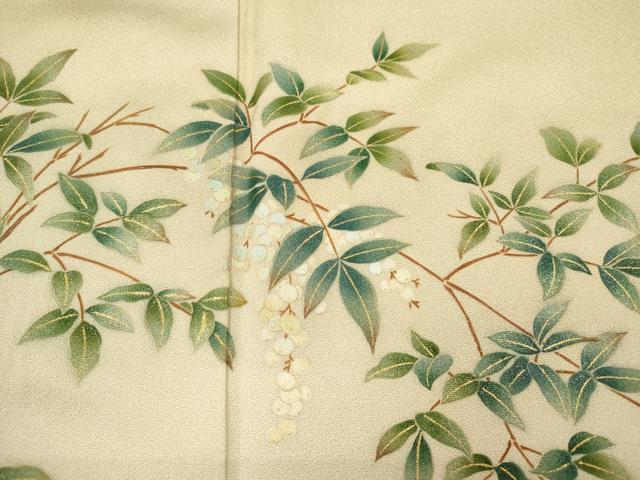平和屋着物●漆工芸作家 金森一博 訪問着 草木文 暈し染め 金彩 正絹 逸品 CAAR6555ze