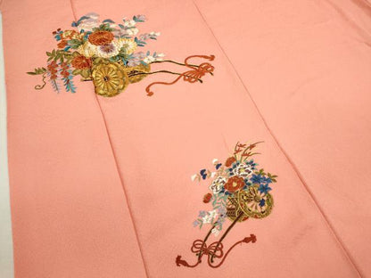 平和屋着物●訪問着 総刺繍 駒刺繍 花車文 金糸 正絹 逸品 未使用 CAAR6557ze