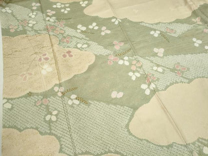 平和屋着物●訪問着 絞り 道長吉祥萩文 正絹 逸品 CAAR6563ze