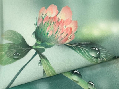 平和屋着物●訪問着 手描き 水玉 草花文 暈し染め 正絹 逸品 未使用 CAAR6564ze