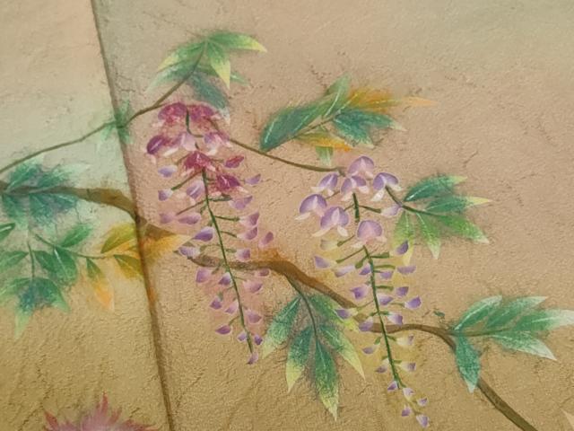 平和屋着物●紙芸創作者・横山優 和紙 訪問着 手描き 枝花文 暈し染め 正絹 逸品 CAAR6568ze