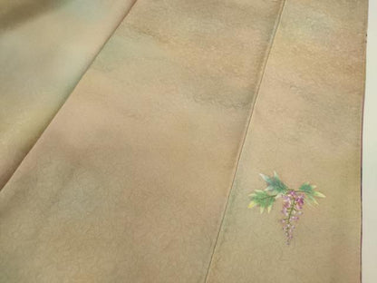 平和屋着物●紙芸創作者・横山優 和紙 訪問着 手描き 枝花文 暈し染め 正絹 逸品 CAAR6568ze