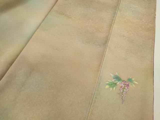 平和屋着物●紙芸創作者・横山優 和紙 訪問着 手描き 枝花文 暈し染め 正絹 逸品 CAAR6568ze