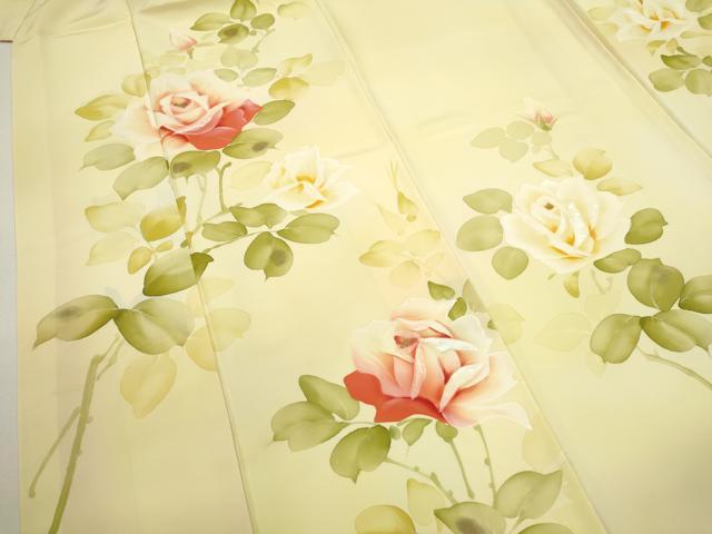 平和屋着物●訪問着　手描き　薔薇　暈し染め　金彩　正絹　逸品　CAAR6572ze