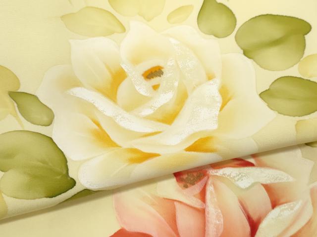 平和屋着物●訪問着　手描き　薔薇　暈し染め　金彩　正絹　逸品　CAAR6572ze