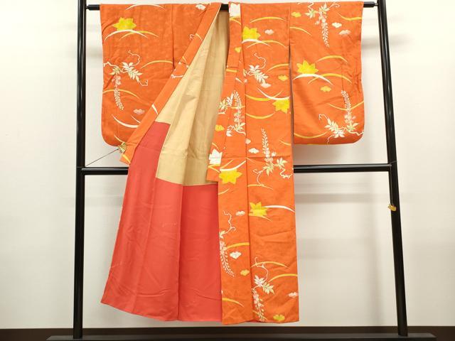 平和屋着物∵女の子　十三参り　子供　祝着・袋帯セット　枝花文　金彩　逸品　CAAR6588ze