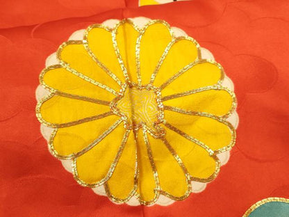 平和屋着物∵女の子 十三参り 子供 祝着・袋帯セット 舞花文 金彩 CAAR6590ze