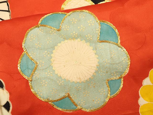 平和屋着物∵女の子 十三参り 子供 祝着・袋帯セット 舞花文 金彩 CAAR6590ze