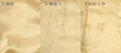平和屋着物∵女の子 十三参り 子供 祝着・長襦袢セット 鴛鴦草花丸文 暈し染め 金彩 逸品 未使用 CAAR6593ze