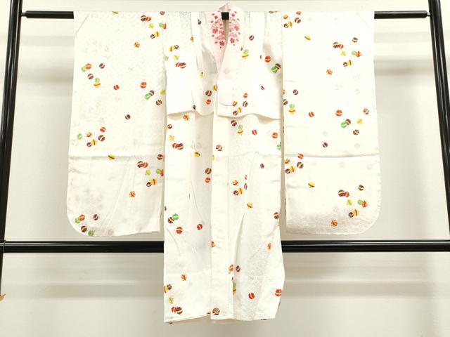 平和屋着物∵女の子 十三参り 子供 祝着・長襦袢セット 鴛鴦草花丸文 暈し染め 金彩 逸品 未使用 CAAR6593ze