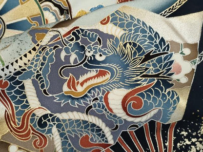 平和屋着物[]お宮参り　男の子　祝着　産着　初着　のしめ　龍　兜　松竹梅吉祥文　暈し染め　金銀彩　逸品　CAAR6604ze