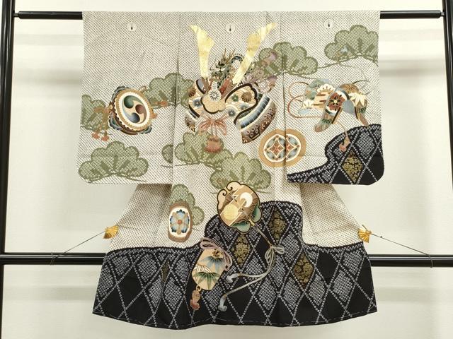 平和屋着物[]お宮参り　男の子　祝着　産着　初着　のしめ　龍　兜　吉祥松文　金彩　逸品　CAAR6609ze