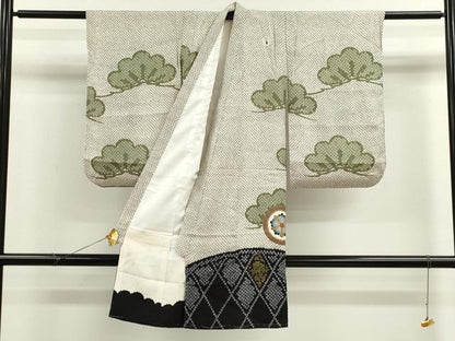平和屋着物[]お宮参り　男の子　祝着　産着　初着　のしめ　龍　兜　吉祥松文　金彩　逸品　CAAR6609ze
