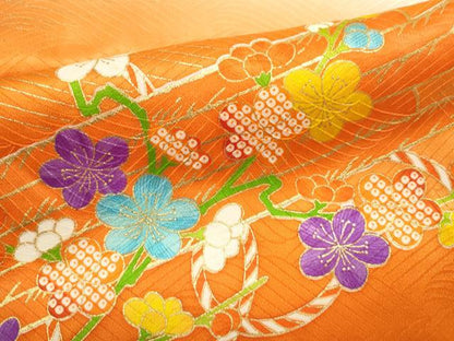 平和屋着物∵女の子　十三参り　子供　祝着・袋帯・小物セット　駒刺繍　花車文　暈し染め　金彩　逸品　CAAR6657ze
