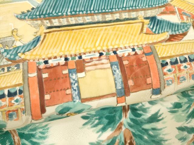平和屋着物[]お宮参り　男の子　祝着　産着　初着　のしめ　作家物　手描き　風景文　逸品　CAAR6670ze