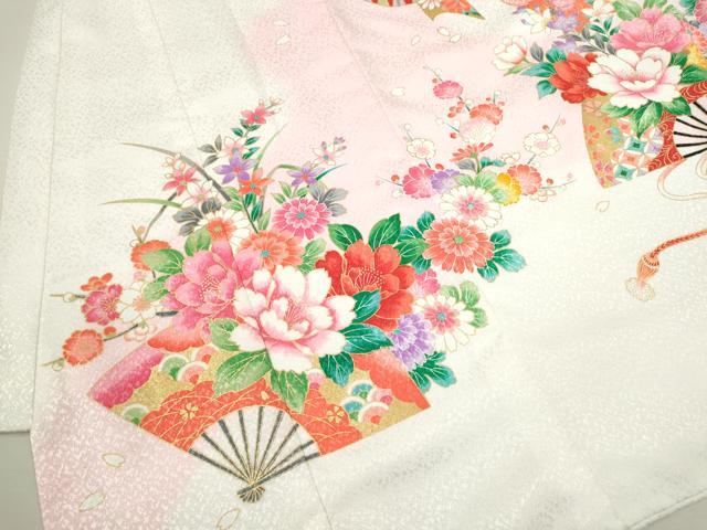 平和屋着物[]お宮参り　女の子　祝着　産着　初着　のしめ　吉祥舞蝶草花文　暈し染め　金彩　洗える着物　CAAR6676ze