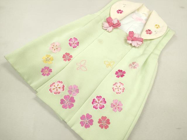 平和屋着物[]七五三　女の子　３歳　祝着　三つ身　長襦袢・被布セット　子犬　兎　鞠花文　洗える着物　CAAR6684ze