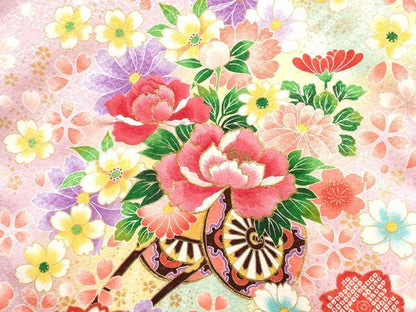 平和屋着物[]お宮参り　女の子　祝着　産着　初着　のしめ　刺繍　花車文　暈し染め　金彩　洗える着物　CAAR6694ze