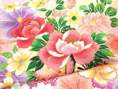 平和屋着物[]お宮参り　女の子　祝着　産着　初着　のしめ　刺繍　花車文　暈し染め　金彩　洗える着物　CAAR6694ze