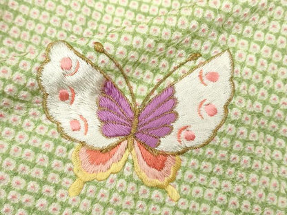 平和屋着物[]七五三　女の子　７歳　祝着　四つ身　袋帯セット　総絞り　刺繍　舞蝶文　金糸　逸品　CAAR6722ze