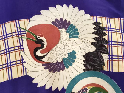 平和屋着物[]お宮参り　男の子　祝着　産着　初着　のしめ　飛鶴　鼓　扇面丸文　逸品　CAAR6729ze