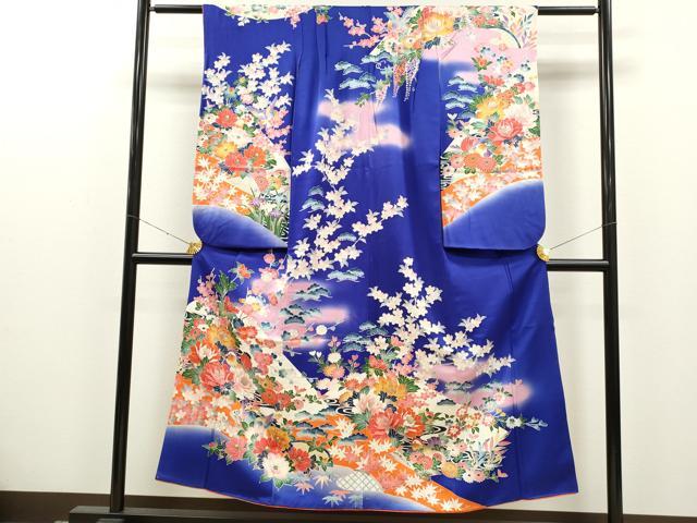 平和屋着物∵女の子 十三参り 子供 祝着 鴛鴦草花文 暈し染め 銀彩 逸品 CAAR6794ze