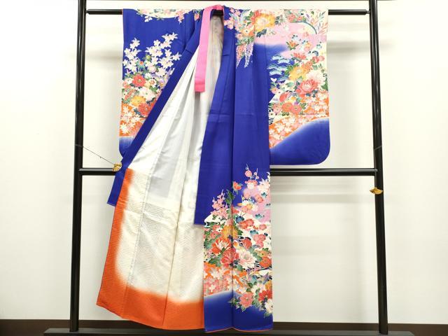 平和屋着物∵女の子 十三参り 子供 祝着 鴛鴦草花文 暈し染め 銀彩 逸品 CAAR6794ze