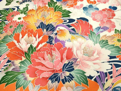 平和屋着物∵女の子 十三参り 子供 祝着 鴛鴦草花文 暈し染め 銀彩 逸品 CAAR6794ze