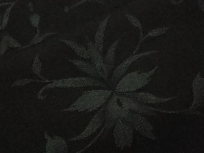平和屋着物▽上質な小紋 単衣 草花文 黒地 正絹 逸品 CAAR6884dy