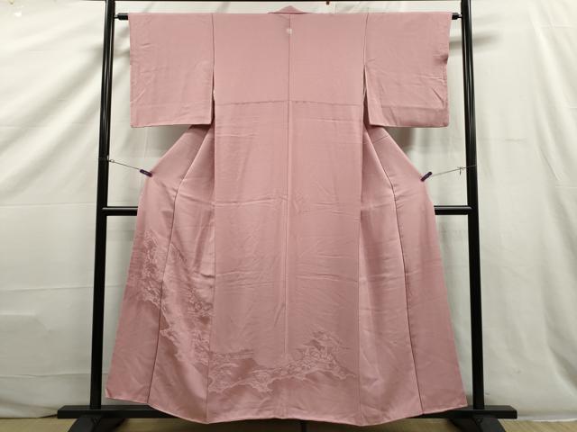 平和屋着物■豪華色留袖　風景地紋　珊瑚色　正絹　逸品　CAAR7019dy