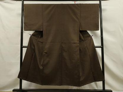 平和屋着物■男性　紬　格子柄　正絹　逸品　CAAR7063dy
