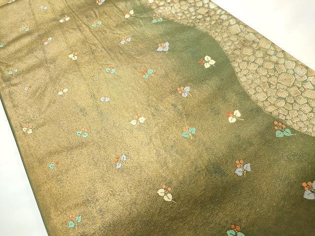 平和屋着物◎六通柄袋帯 唐織 枝花文 粋韶 金糸 引箔 正絹 逸品 CAAR7442yk