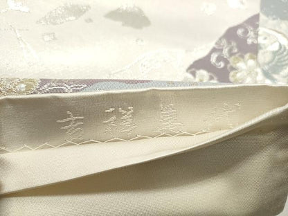 平和屋着物◎六通柄袋帯 唐織 吉祥万代 金銀糸 正絹 逸品 CAAR7445yk