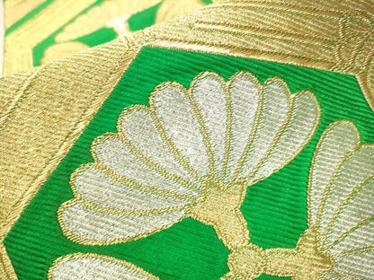 平和屋着物■六通柄 本袋帯 亀甲裏菊文 金銀糸 正絹 逸品 CAAR7668hy