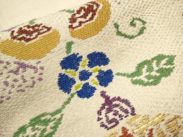平和屋着物●龍村平蔵製　六通柄　本袋帯　万代吉祥瓢　金糸　正絹　逸品　CAAR7673hy