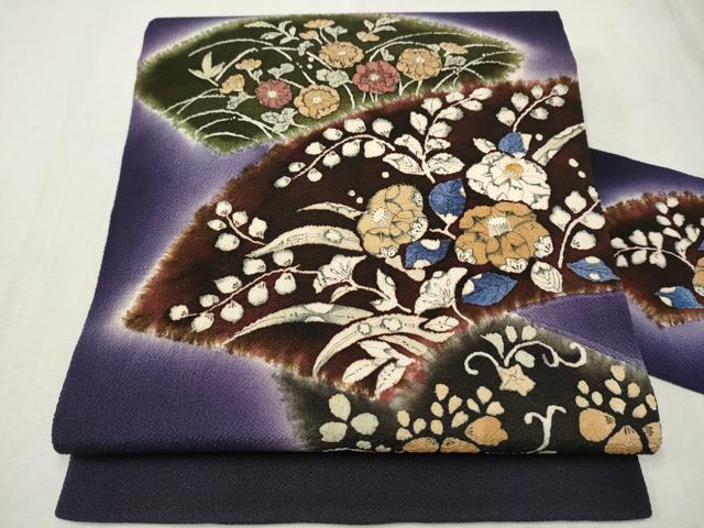 平和屋着物●九寸名古屋帯 辻が花 絞り 鬼しぼ縮緬 正絹 逸品 CAAR7676hy