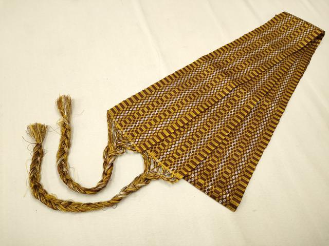 平和屋着物●本場黄八丈 伊達締め 縞 正絹 逸品 CAAR7685hy