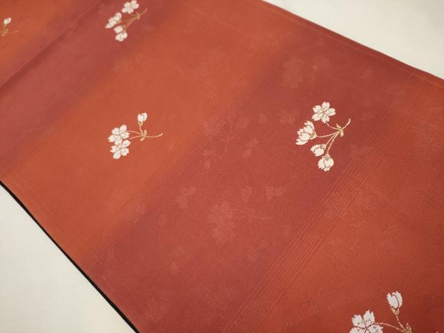 平和屋着物○両面 六通柄袋帯 草花文 銀糸 正絹 逸品 CAAR7720hy