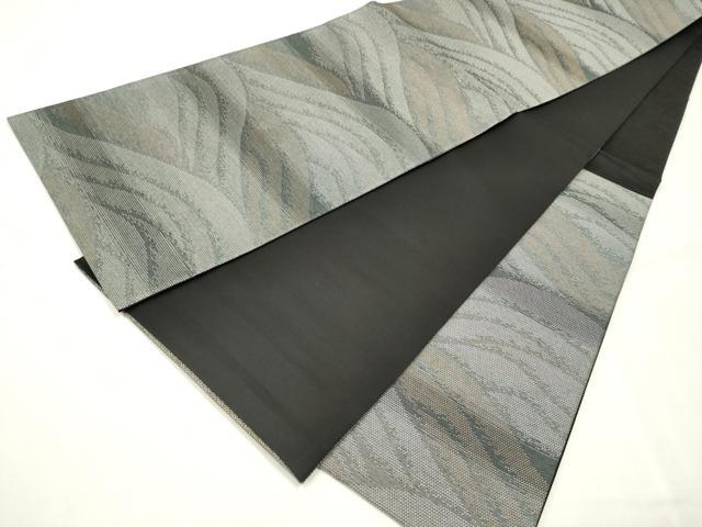 平和屋着物●六通柄袋帯 紙布写名織 流水文 金銀糸 正絹 逸品 CAAR7722hy