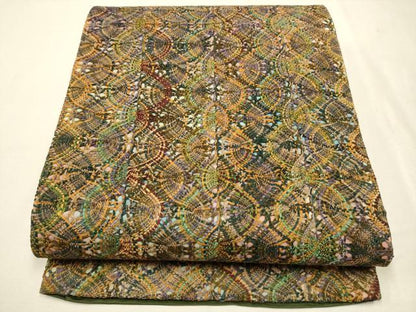 平和屋着物●全通柄袋帯　リボン織　立涌文　正絹　逸品　CAAR7767hy