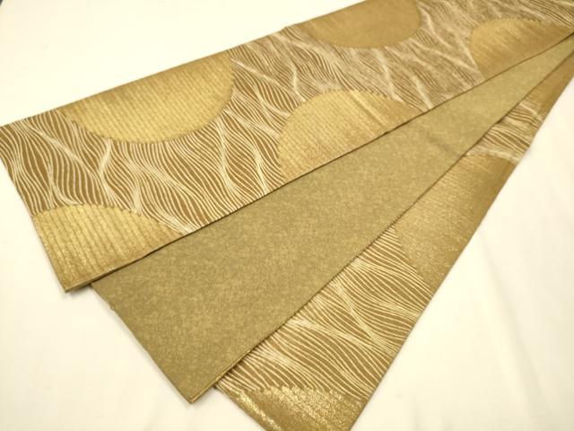 平和屋着物●全通柄袋帯 流水文 金糸 正絹 逸品 CAAR7777hy