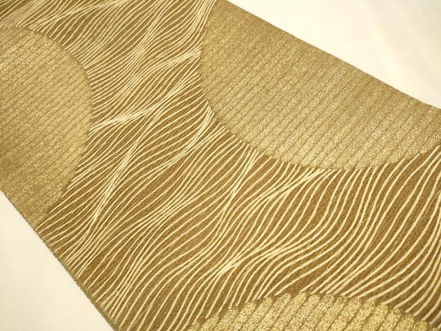 平和屋着物●全通柄袋帯 流水文 金糸 正絹 逸品 CAAR7777hy