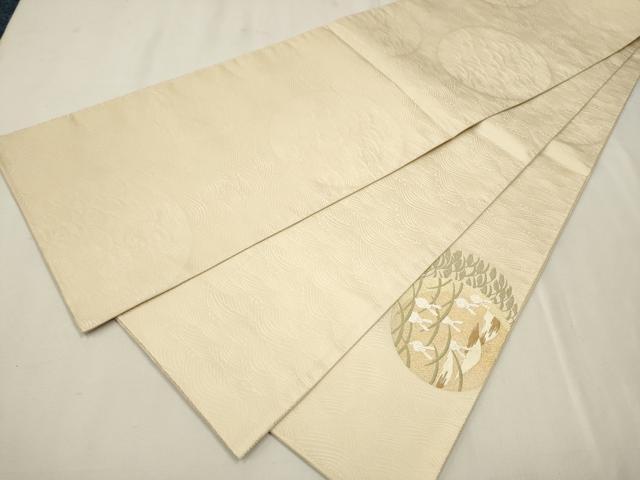 平和屋着物●太鼓柄袋帯　モール織　月　兎　金糸　正絹　逸品　CAAR7788hy